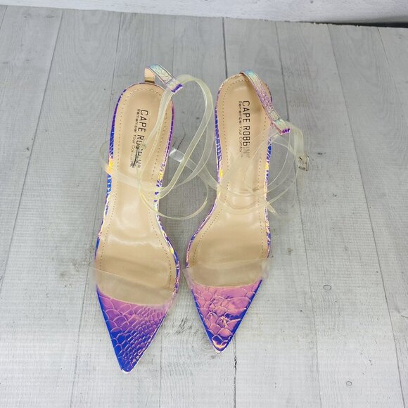 Cape Robbin SKIN Transparent Criss-Cross Straps Stiletto High Heels Shoes Sz 9 M - Picture 5 of 12